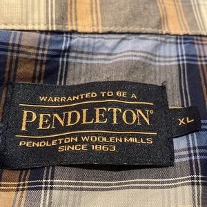 Pendleton Bishop Pearl Snap L/S Pima Cotton  Plaid Western Shirt XL FLAW *read